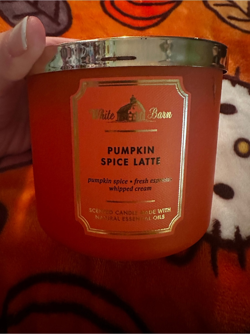 White Barn Pumpkin Spice Latte Scented Candle - Orange new